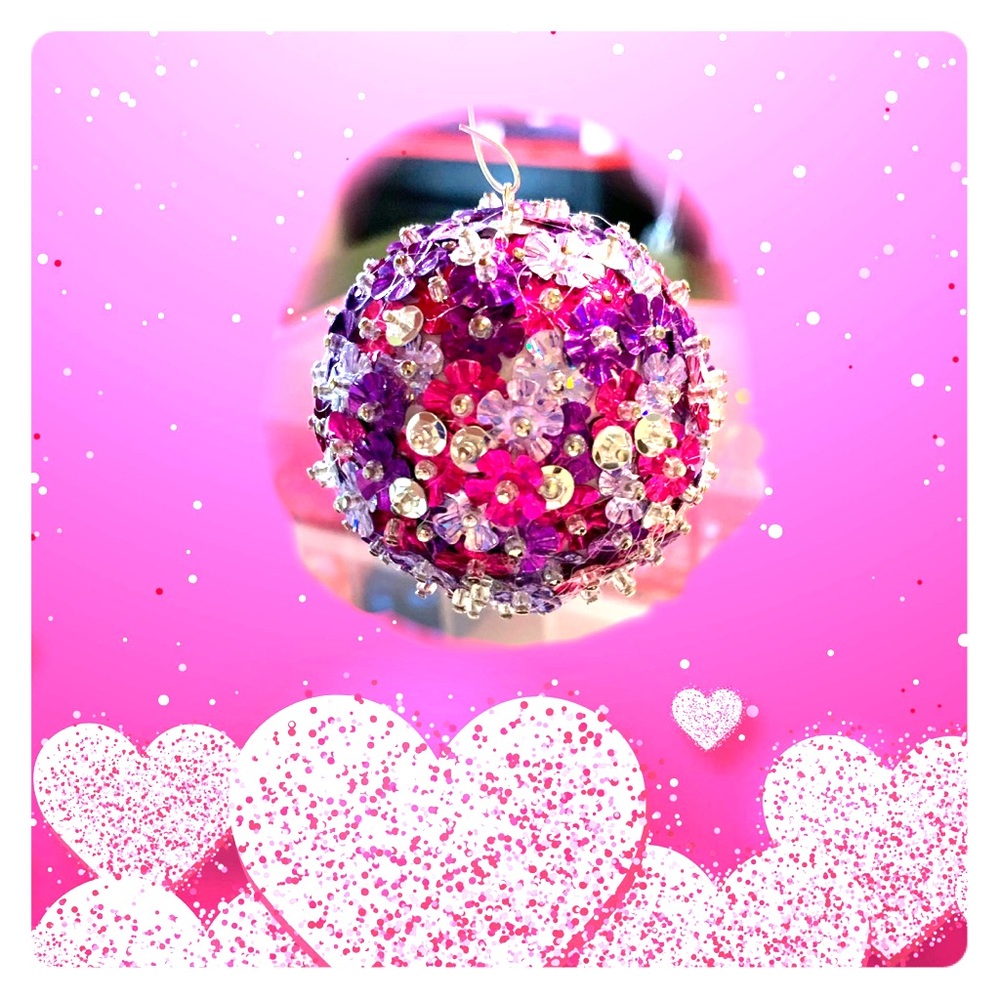 Beaded flower ornament